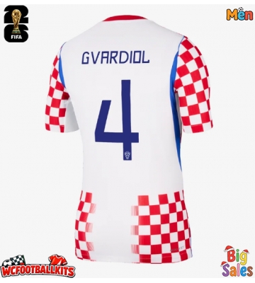 Croatia Josko Gvardiol #4 Replica Home Stadium Shirt World Cup 2026 Short Sleeve